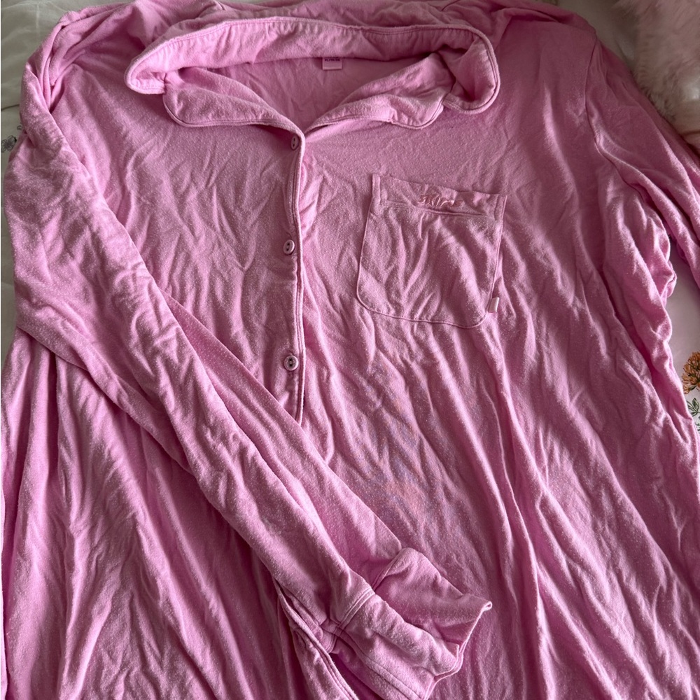 Skims Button-Up Long Sleeve Pajama Shirt